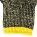 A close up of Cordova Power-Cor Max cut-resistant gloves with black and yellow stripes.
