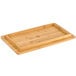 An American Metalcraft rectangular bamboo platter with a handle.