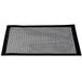 A black mesh mat on a white background.