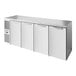 A stainless steel True back bar refrigerator with solid doors.