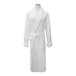 A white Garnier-Thiebaut shawl collar bath robe on a mannequin.