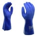 A blue Cordova Flex-Rite PVC glove with a machine knit lining.
