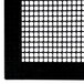 A close up of a black Essentialware loose weave mesh screen with white squares.