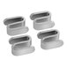 A 4/Pack of silver metal "S" hooks.