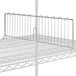 A Lavex Pro metal wire shelf with a metal divider bar.