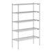A Lavex Pro chrome wire shelving unit with 5 shelves.