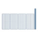 A close-up of a blue wire shelf grid with white antimicrobial coating.