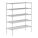 A Lavex Pro metal wire shelving unit with four shelves.