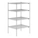 A Lavex Pro wire shelving unit with four shelves.