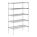 A Lavex Pro chrome wire shelving unit with four shelves.