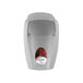 A grey Kutol EZ Foam manual hand soap/sanitizer dispenser with a red label and button.