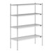 A close-up of a Lavex Pro chrome wire shelf.