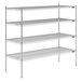 A Lavex Pro chrome wire shelf kit with four shelves.