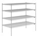 A Lavex Pro metal wire shelving unit with four shelves.