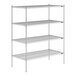 A Lavex Pro chrome wire shelving unit with three shelves.