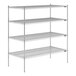 A Lavex Pro chrome wire shelving unit with shelves.