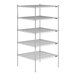 A Lavex Pro chrome wire shelving unit with four shelves.