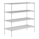 A Lavex Pro chrome wire shelving unit with shelves.