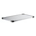 A galvanized steel wall shelf.
