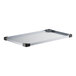 A silver metal Regency 18 gauge steel wall shelf.