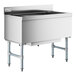 An Advance Tabco stainless steel underbar ice bin with a cold plate inside on a counter.