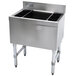 An Advance Tabco stainless steel underbar ice bin with a 10-circuit cold plate on a counter.