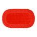 An OXO Good Grips red microfiber duster refill with a stitched edge.