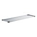 A white rectangular galvanized steel wall shelf.