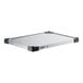 A rectangular galvanized steel wall shelf.