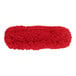 A red microfiber duster head for an extendable cleaning tool.