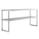 A stainless steel Avantco double deck overshelf.