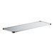 A white rectangular galvanized steel wall shelf with black corners.