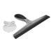 An OXO Good Grips stainless steel squeegee with a black plastic handle.