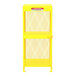 A yellow metal Valley Craft gas cylinder cabinet with a yellow mesh door.