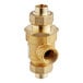 A brass Watts 9D Series union dual check valve with a gold metal nut.