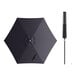 A black Lancaster Table & Seating round umbrella with a handle.