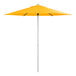 A yellow Lancaster Table & Seating umbrella with a white background.