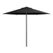 A Lancaster Table & Seating black umbrella with a pole.