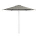 A Lancaster Table & Seating black and white striped umbrella.