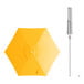 A yellow umbrella with a metal pole and a white center.