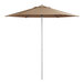 A Lancaster Table & Seating wheat umbrella with a white background.