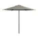 A Lancaster Table & Seating black and white striped umbrella.