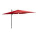 A red umbrella with a silver pole.
