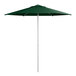 A Lancaster Table & Seating forest green umbrella with a push lift.