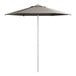 A Lancaster Table & Seating graphite umbrella with a pole.