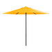 A yellow Lancaster Table & Seating umbrella.