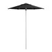 A Lancaster Table & Seating black umbrella with a push lift.