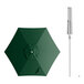 A Lancaster Table & Seating forest green umbrella with a silver pole.