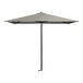 A close up of a Lancaster Table & Seating black and white striped umbrella.