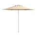 A beige Lancaster Table & Seating umbrella with a pole.